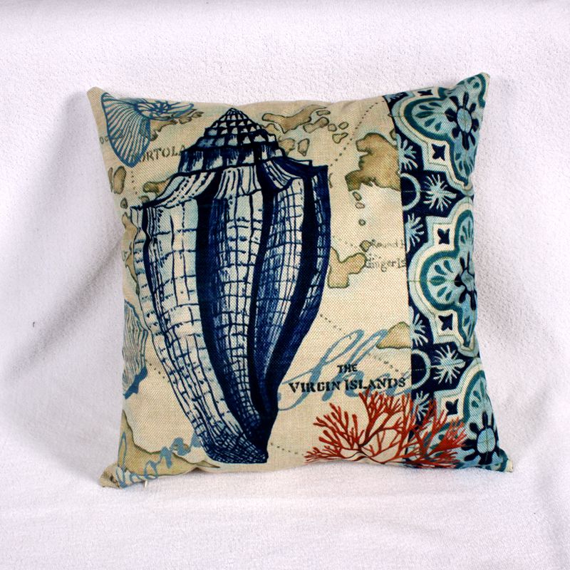 2017 New oil painting underwater creature cotton and linen pillow, printed pillow, linen pillow cover Application Scenario