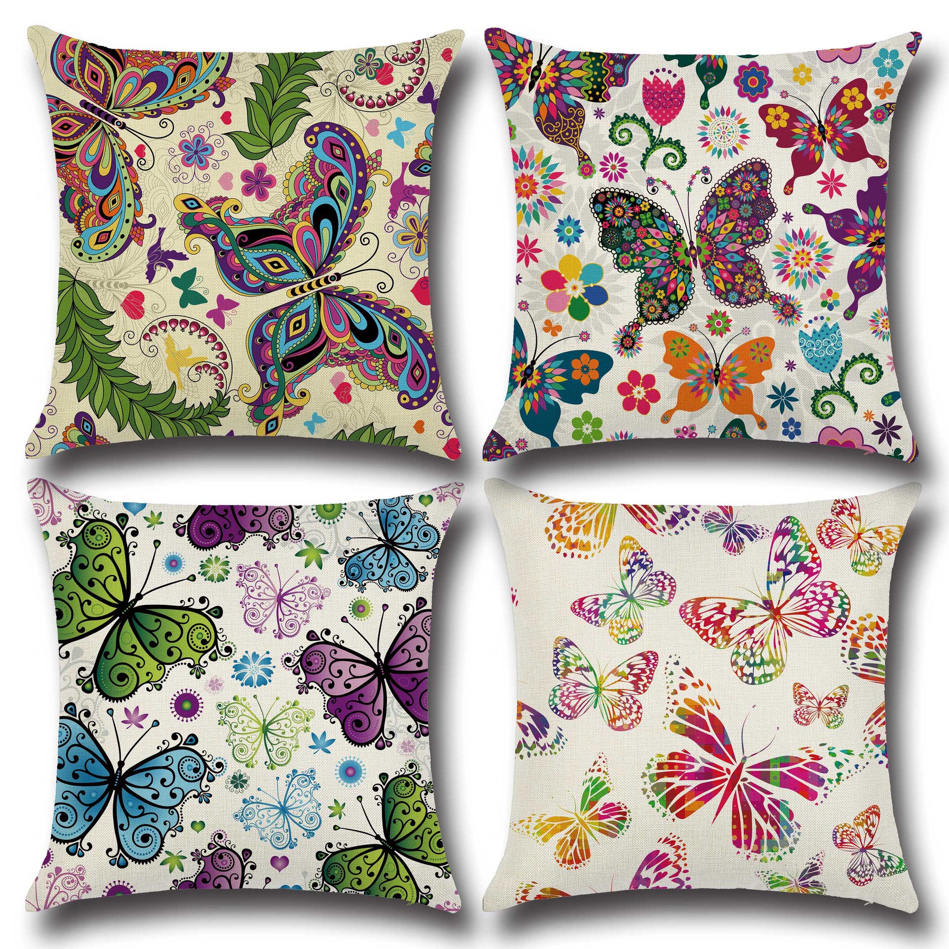 Cotton and linen printed pillow covers, custom-made by Yiwu home textile fabric pillow manufacturer based on provided drawings
