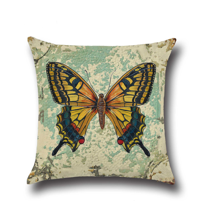 The manufacturer's creative and personalized butterfly cotton and linen pillowcase, as well as the car office and midday rest pillow, can be customized Application Scenario