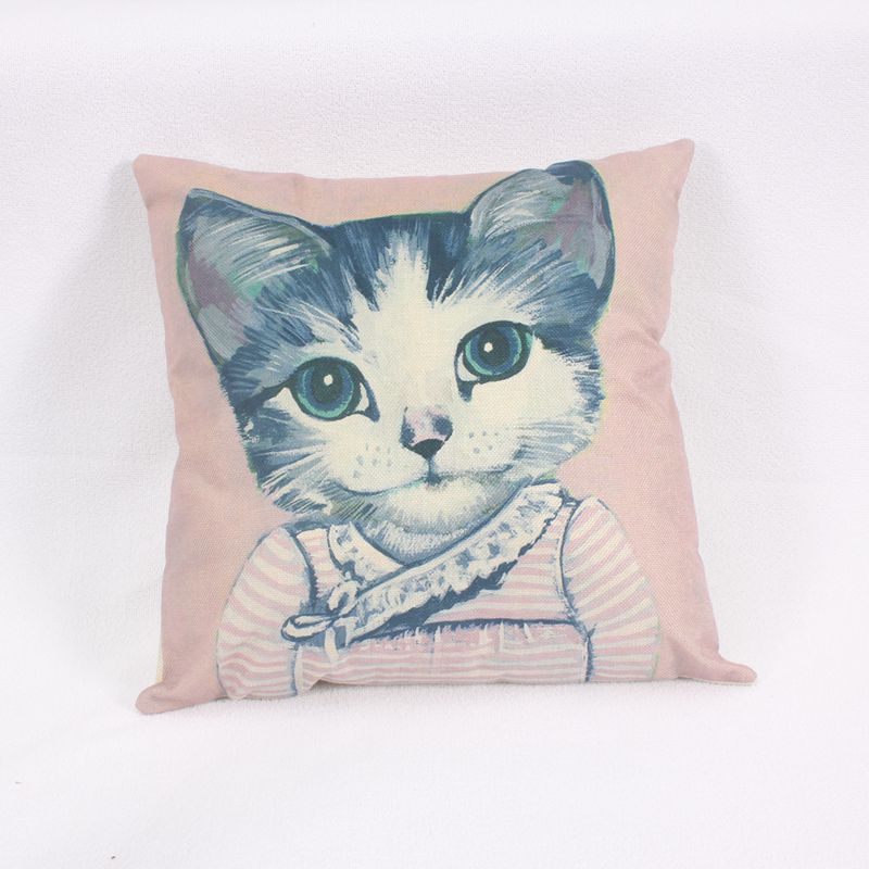 Wholesale cotton and linen cat pillow covers, cushion covers, printed backrest covers, waist cushions and throw pillows from the manufacturer Specification image