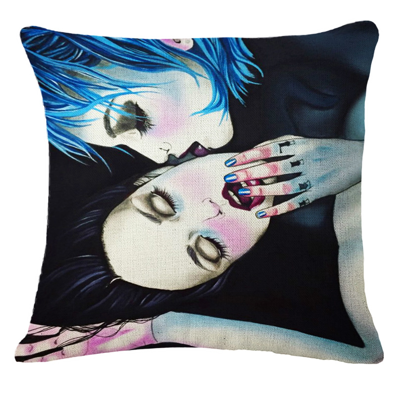 Wholesale cotton and linen rebellious girl pillowcase manufacturer, car sofa pillows, cushions and backrests details Picture