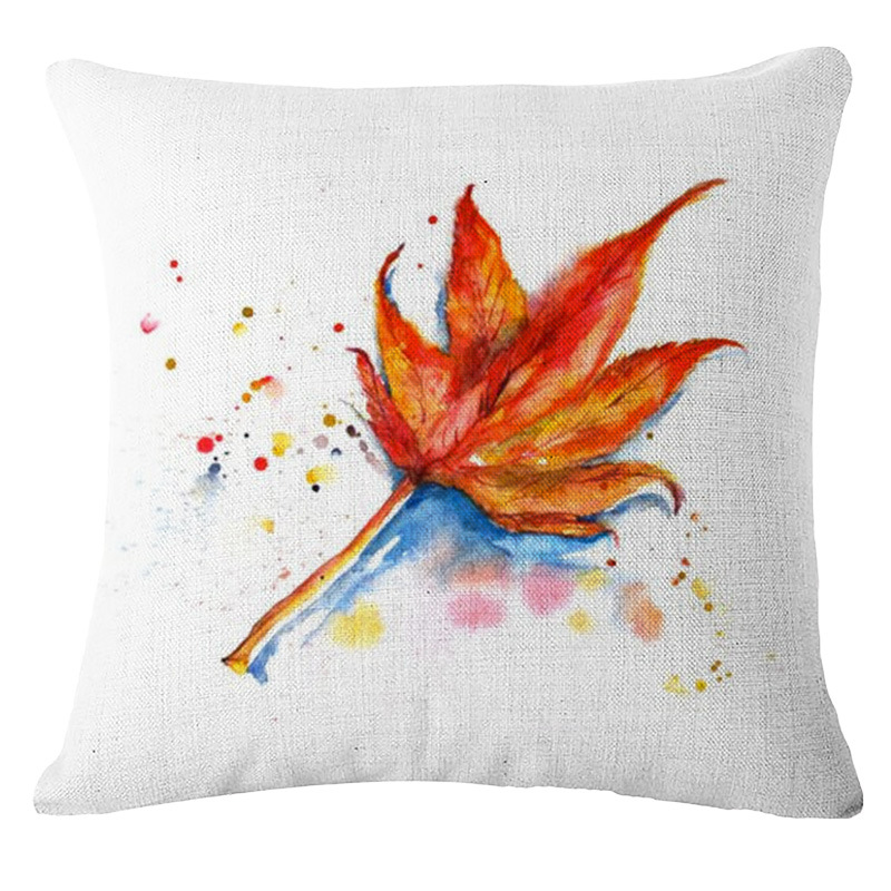 Heat transfer printed maple leaf pillow case, square European-style pillow, DIY personalized custom birthday gift Specification image