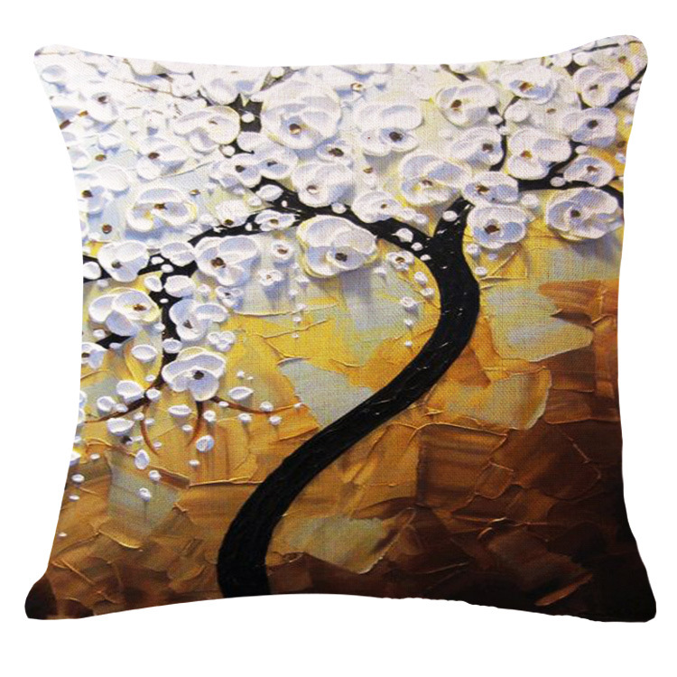 Personalized oil painting tree cushions, one-piece delivery, seat cushions, backrests, and midday rest cushions Application Scenario