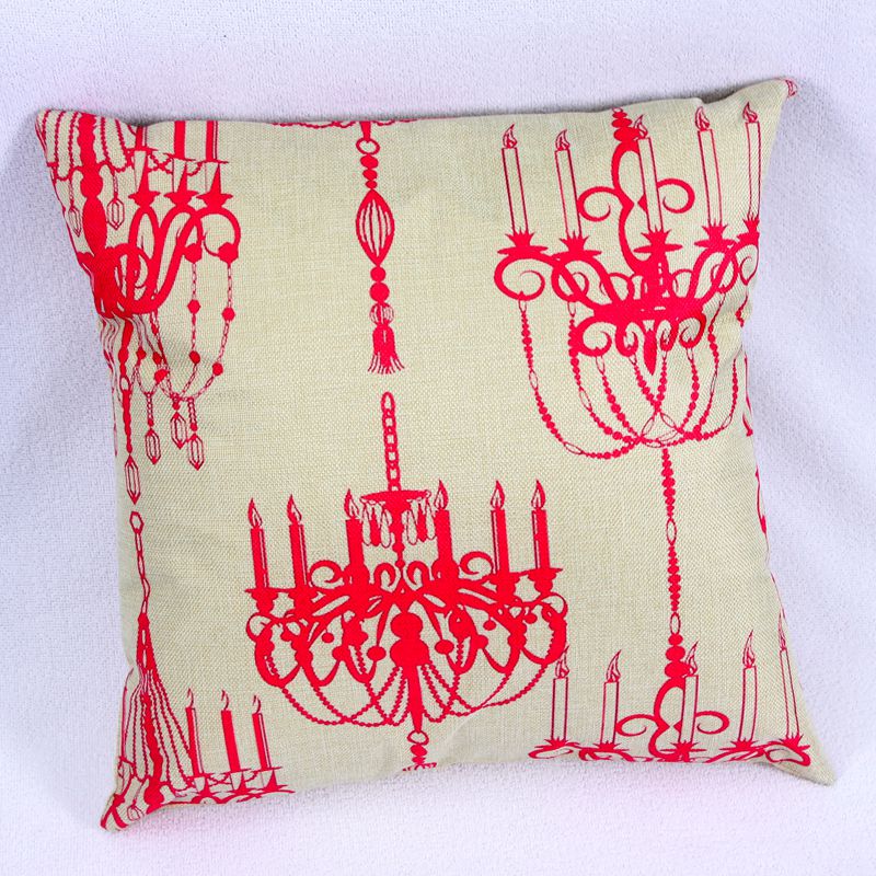 Factory direct sales of artistic and personalized throw pillows, simple, elegant and high-end watercolor painting cotton and linen cushions Specification image