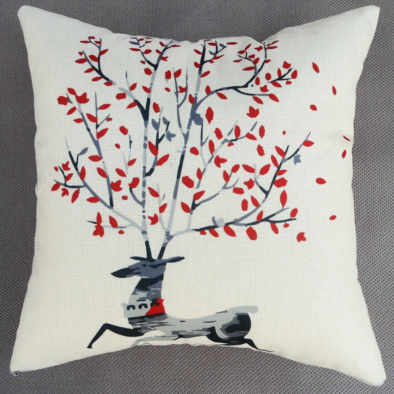 Wholesale fashionable deer throw pillows, home accessories, creative pattern throw pillows, printed throw pillow covers with cores details Picture