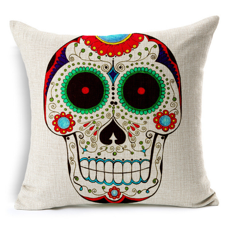 Factory direct sales: Skull sofa pillow, cotton and linen pillow cover, bedside pillow, midday rest pillow, pillow cover Application Scenario