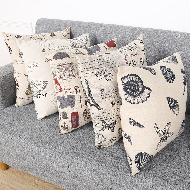 Simple and individual underwater creature series cushions, cotton and linen cushions, midday rest cushions, car seat cushions