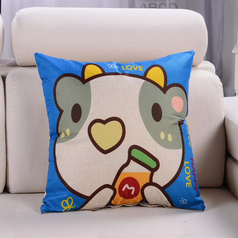 Wholesale of cartoon cotton and linen pillowcases, creative bedside sofa cushions, office and living room pillows Specification image