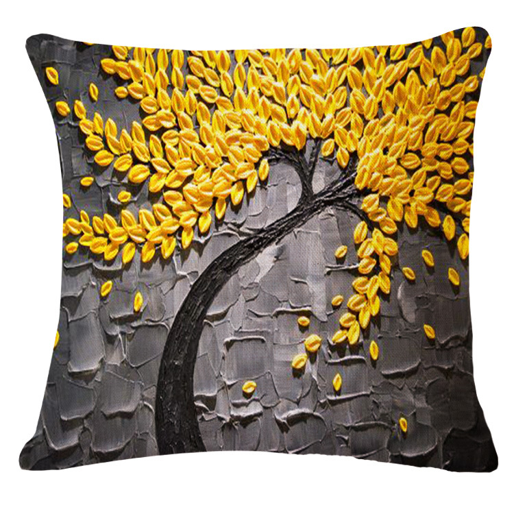 Personalized oil painting tree cushions, one-piece delivery, seat cushions, backrests, and midday rest cushions Specification image