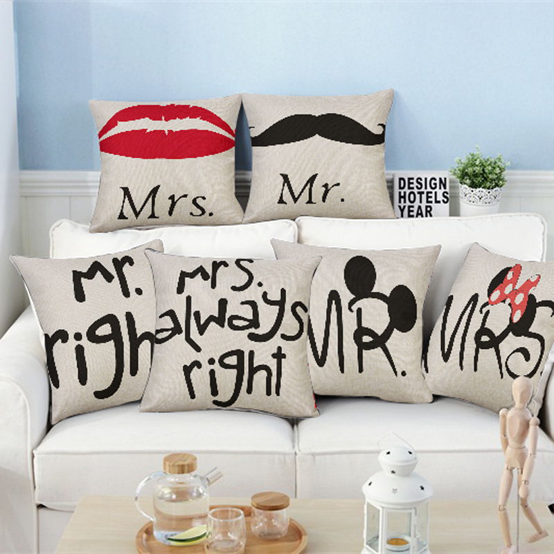 Factory direct sales of red lip sofa throw pillows, cotton and linen throw pillowcases, headrest pillowcases