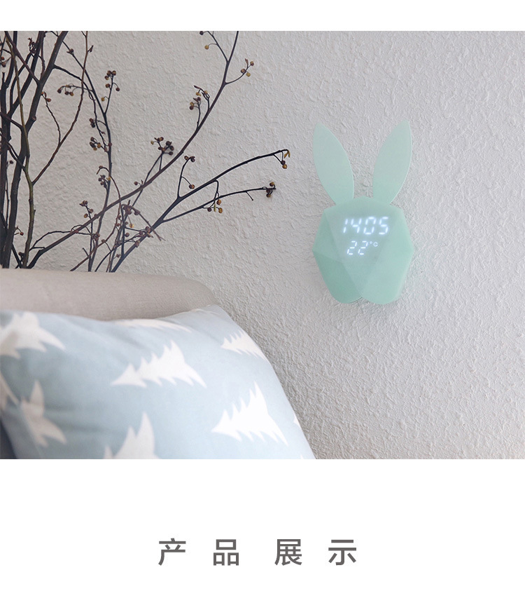 New music and creative electronic alarm clock, sound-controlled night light for sleeping, bedside, children and students, alarm clock for bedroom details Picture