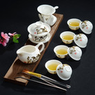 白瓷14头功夫茶具礼品整套定做陶瓷茶具套装定制