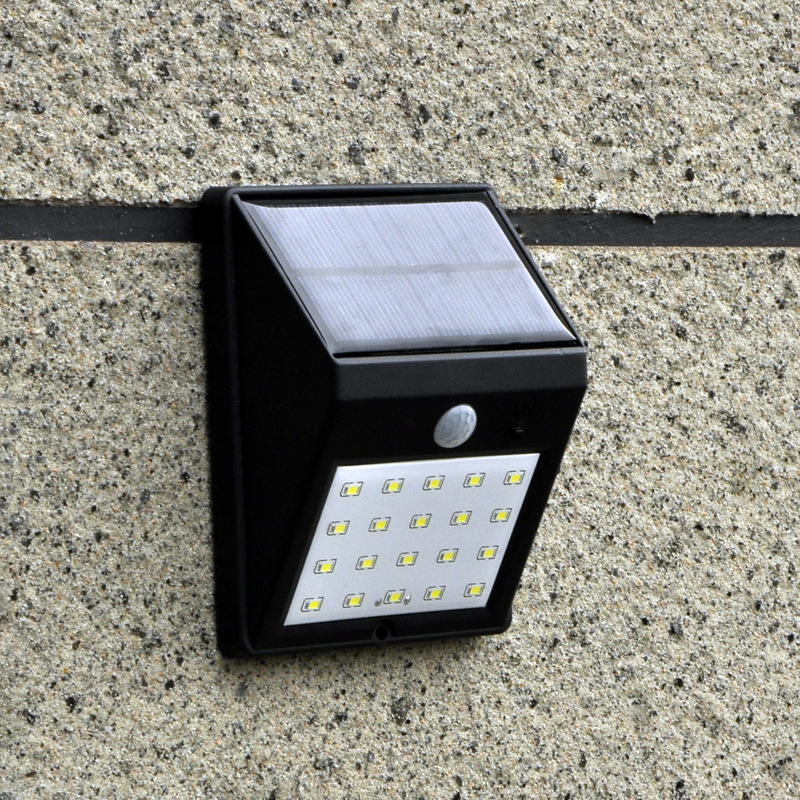 Solar sensor light emergency 20LED garden wall light outdoor waterproof triangle light