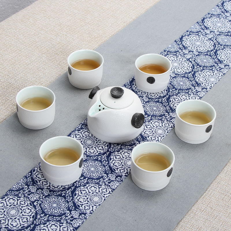 雪花釉特价茶具套装7头雪花德化陶瓷整套功夫茶具手抓壶礼品产品图