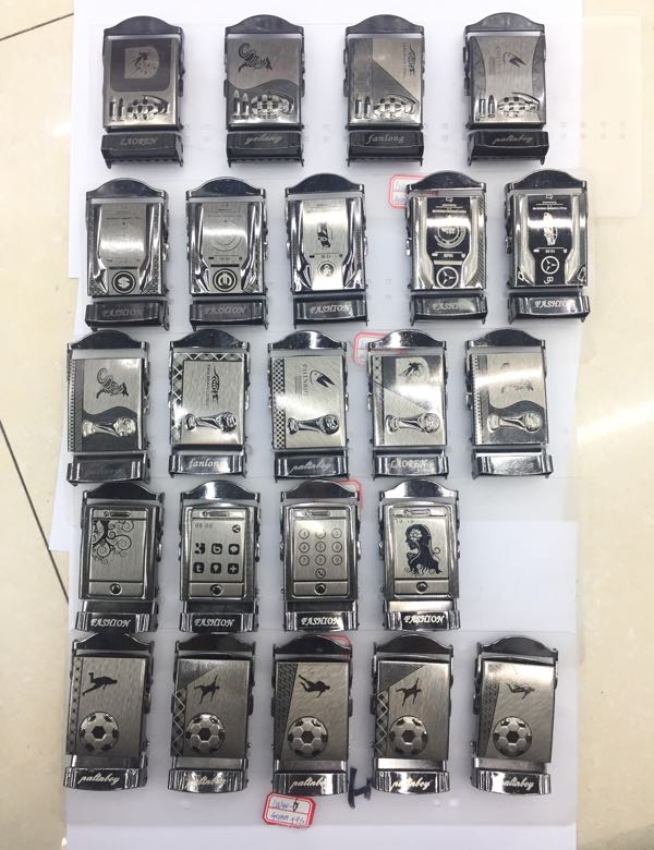 Laser denim buckle, toothless buckle, press plate buckle dodbob details Picture