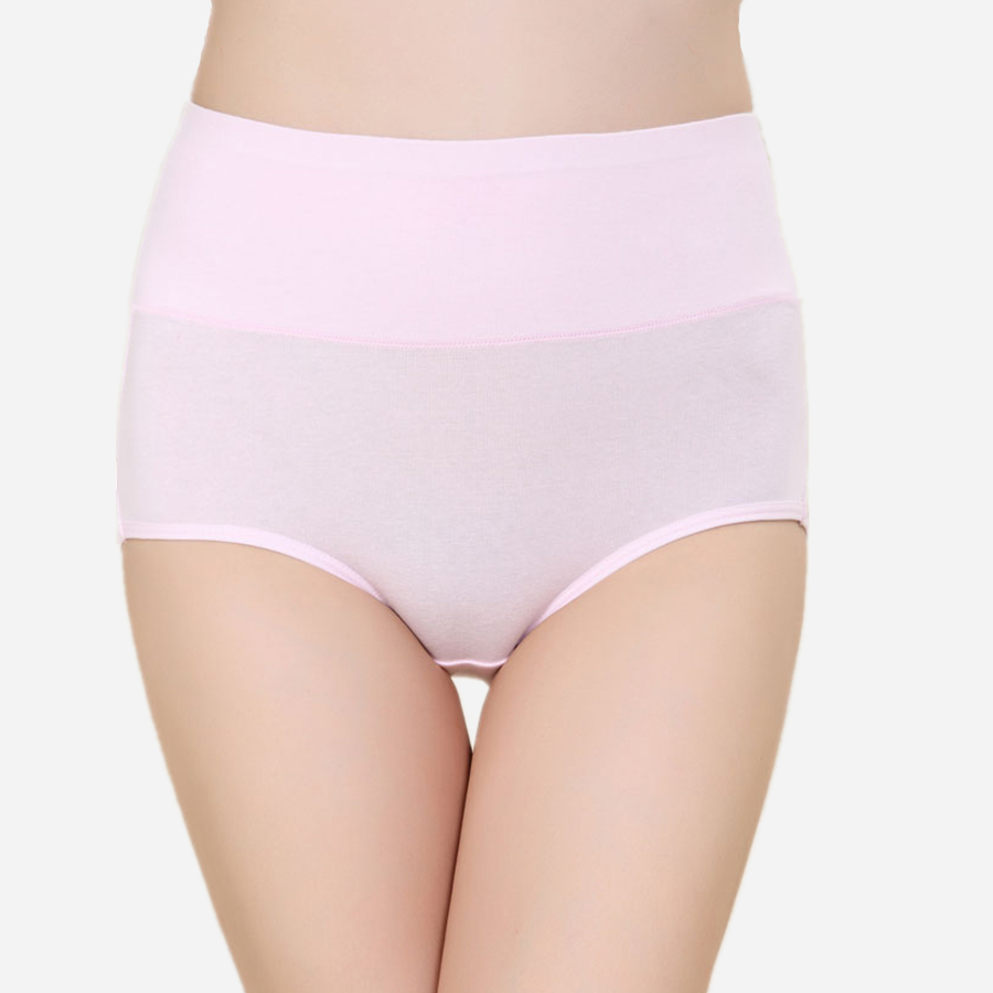 Fiber solid color high-waisted toning panties Ciani 8203