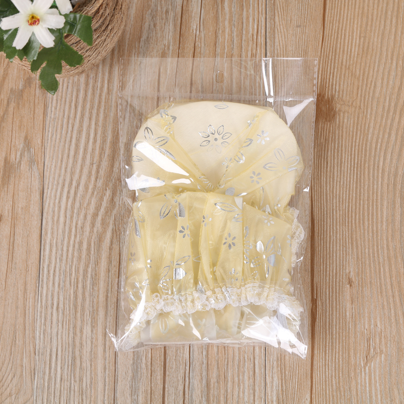 浴帽/睡帽/双层色丁睡帽/一次性独立包装浴帽/宽边浴帽细节图