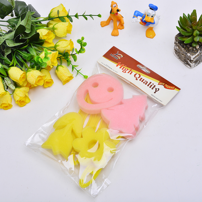 海绵画刷平板黄手柄幼儿园绘画工具印章儿童涂鸦diy美术用品