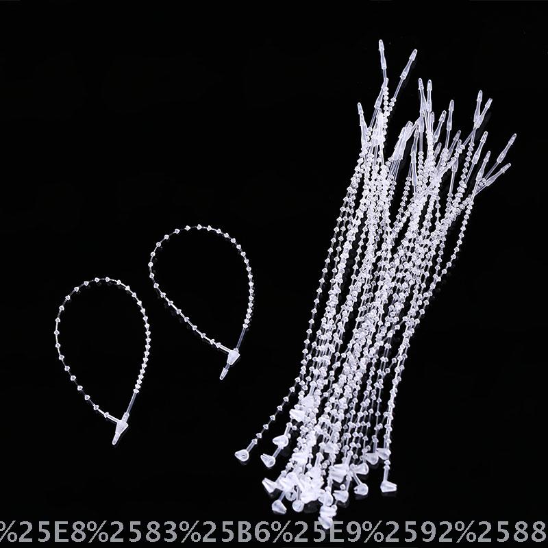 珠链型手穿针子母扣扎带饰品吊牌线塑料自锁式标牌绑带细节图