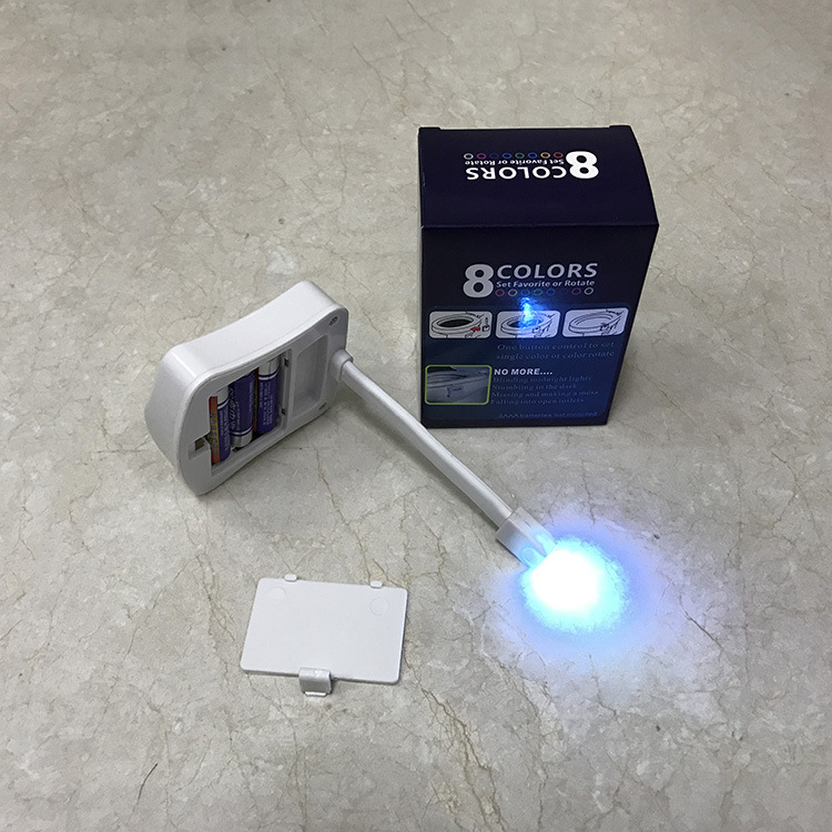 New 8-color toilet light, wall-mounted human body sensor toilet light, LED night light details Picture