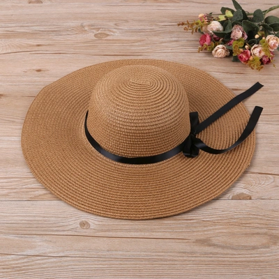 Cheng Wen summer vacation sunshade hat ribbon straw plaited hat fashion basin hat thumbnail