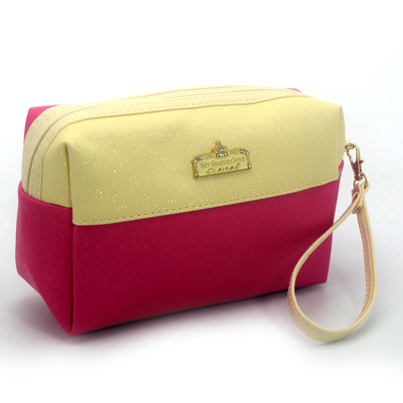 Solid color spliced prince bag, high-quality waterproof cosmetic bag, cosmetic bag, toiletry bag, clutch bag, gift bag Specification image
