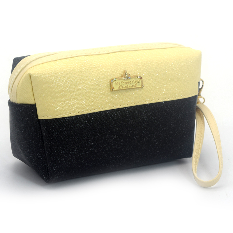 Solid color spliced prince bag, high-quality waterproof cosmetic bag, cosmetic bag, toiletry bag, clutch bag, gift bag details Picture