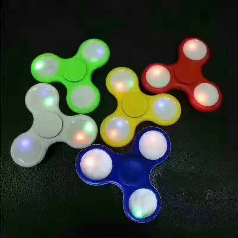 Luminous three-leaf fidget spinner LED interfinger gyro with light flashing fidget spinner