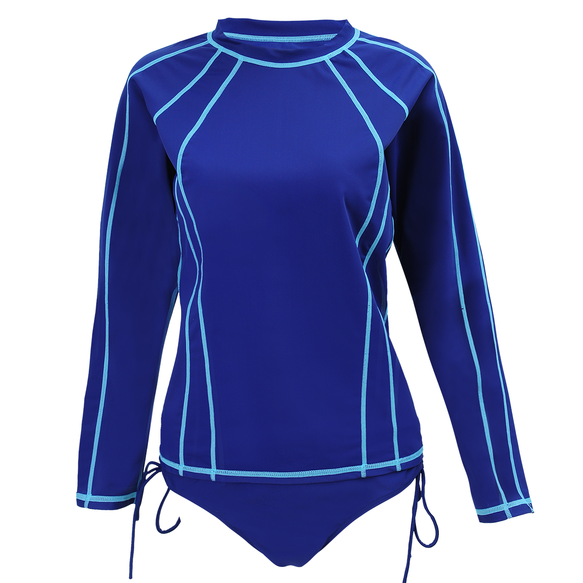 Surfwear long sleeve swimsuit single top women's swimsuit extra fat