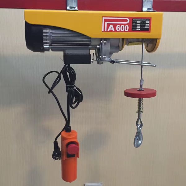 Yiwu Haohuo micro electric hoist 220V small crane PA600 model with brake Application Scenario