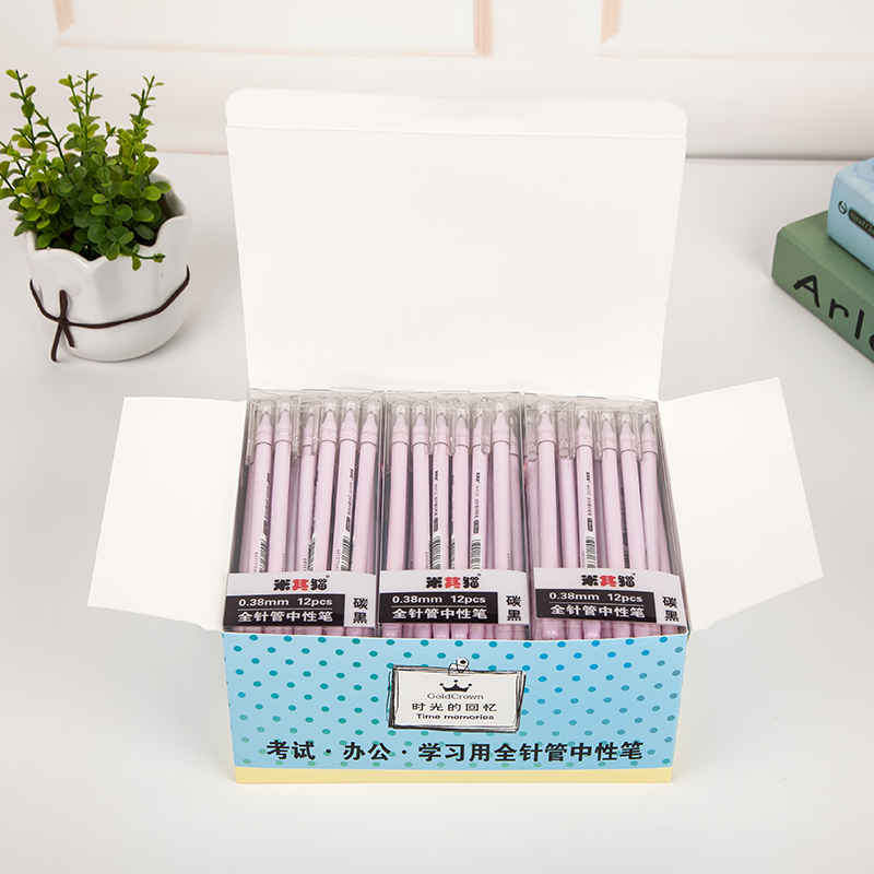 Factory direct sales of examination pearlescent signature pens, gel pens, needle pens 0.38mm 6122 Application Scenario