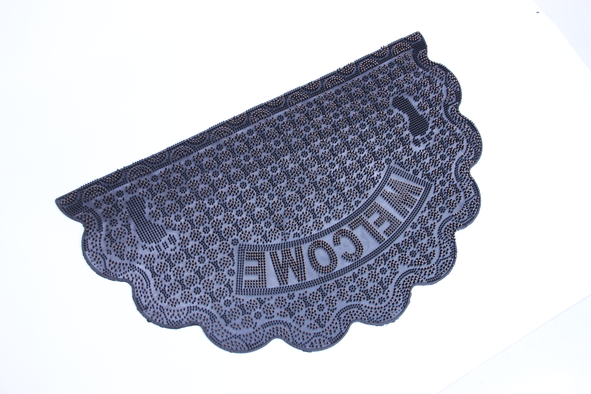 欧式半圆/长方形花型别墅风格防滑吸水刻花加厚PVC脚垫门垫