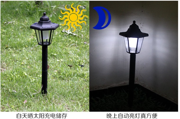 Retro light Solar light hexagonal light LED solar garden light lawn light