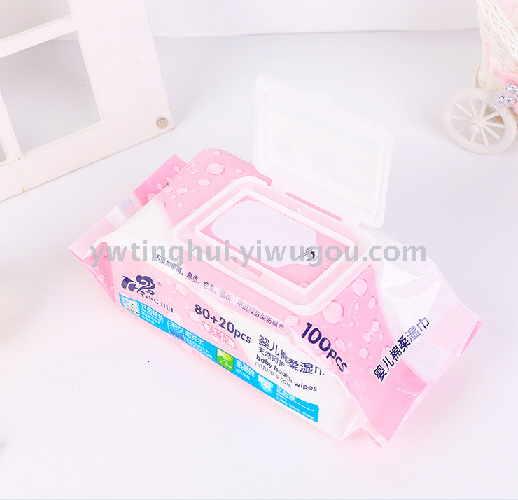 超柔湿巾100抽大包带盖新生儿童宝宝湿纸巾母婴用品批发产品图