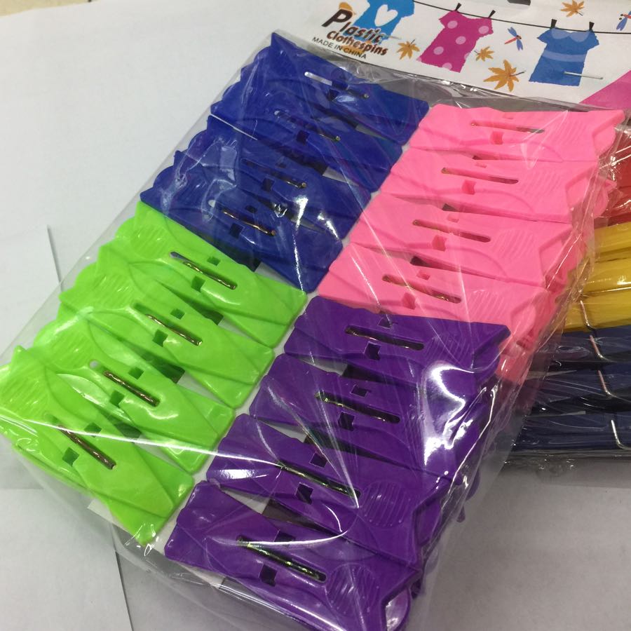 1601新款夹子淡蓝色加粗晾衣架挂衣夹袜子晾晒夹防风塑料多头夹