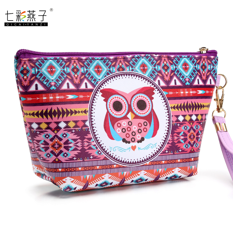 Cross border hot style handbag owl make-up bag make-up bag wash bag hand bag custom LOGO thumbnail