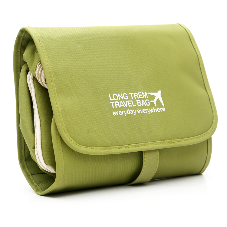 Travel makeup bag, foldable three-piece set, multi-functional toiletry bag, solid color Specification image