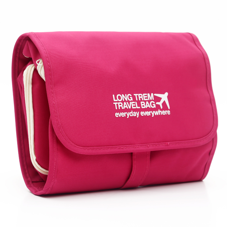 Travel makeup bag, foldable three-piece set, multi-functional toiletry bag, solid color details Picture
