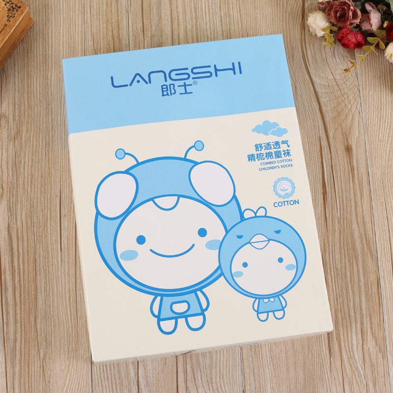 Langshi Comfortable and breathable combed cotton children's socks, fashionable and warm children's socks details Picture
