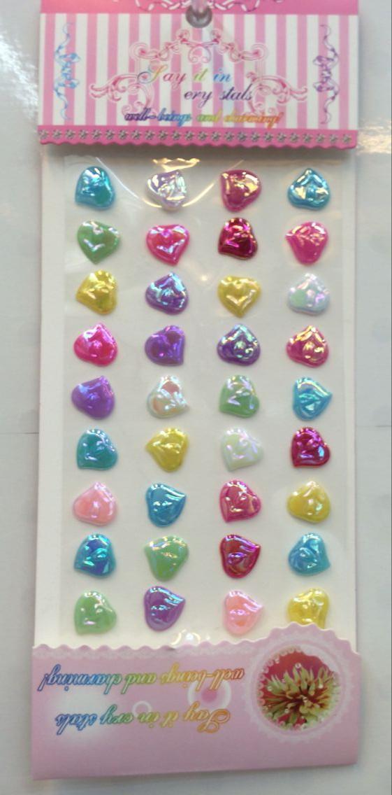 Jiamei Paper Products Creative Craft Stickers AB Rose Heart Style, Flower Heart butterfly, Sunflower Acrylic mobile phone decoration stickers, wholesale