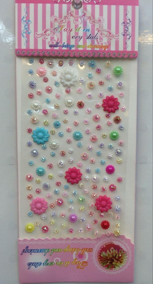 Jiamei Paper Products Creative Craft Stickers AB Rose Heart Style, Flower Heart butterfly, Sunflower Acrylic mobile phone decoration stickers, wholesale Specification image