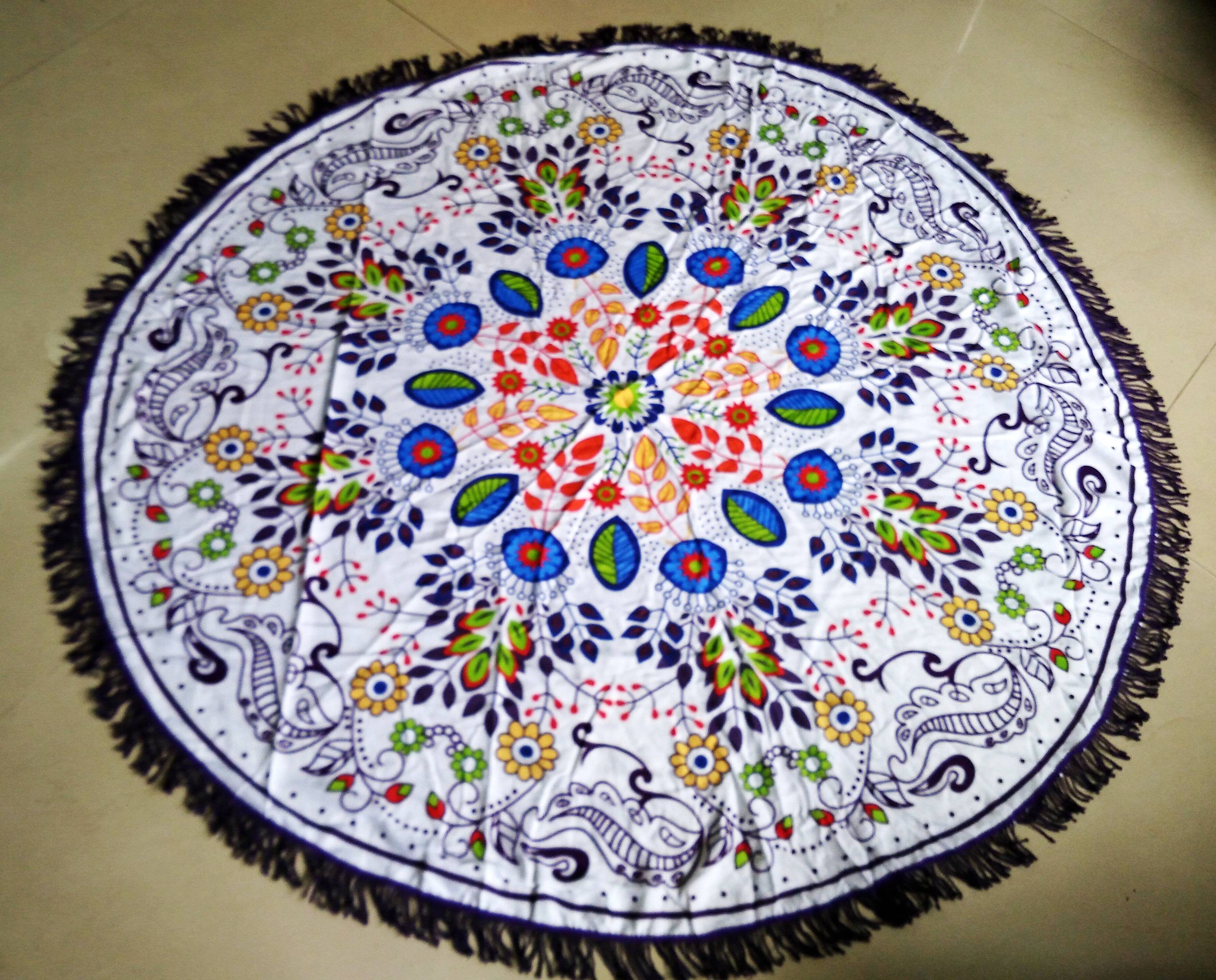 Wholesale tassel beach round beach pad, sunscreen shawl details Picture