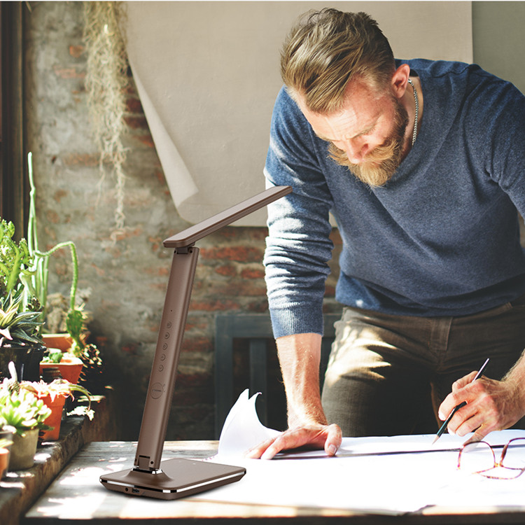义乌好货 台灯仿皮纹台灯阅读台灯商务办公灯万年历闹钟温度计细节图