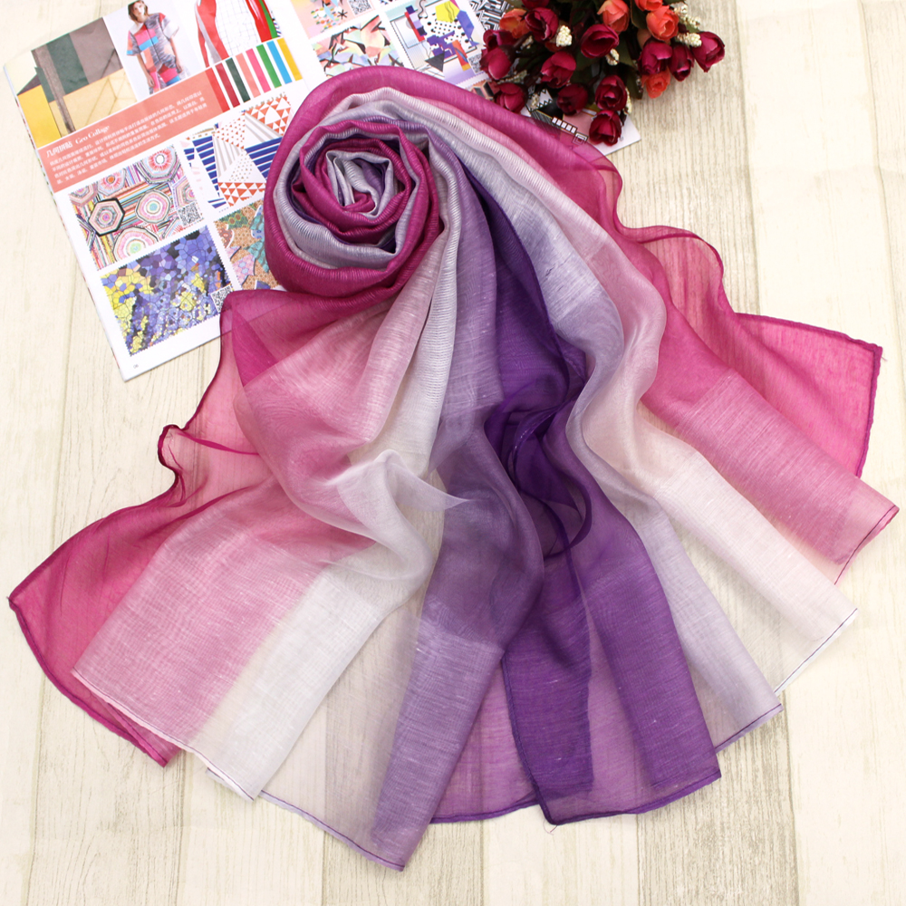The new scarves are hand-painted and imitate the silk scarves