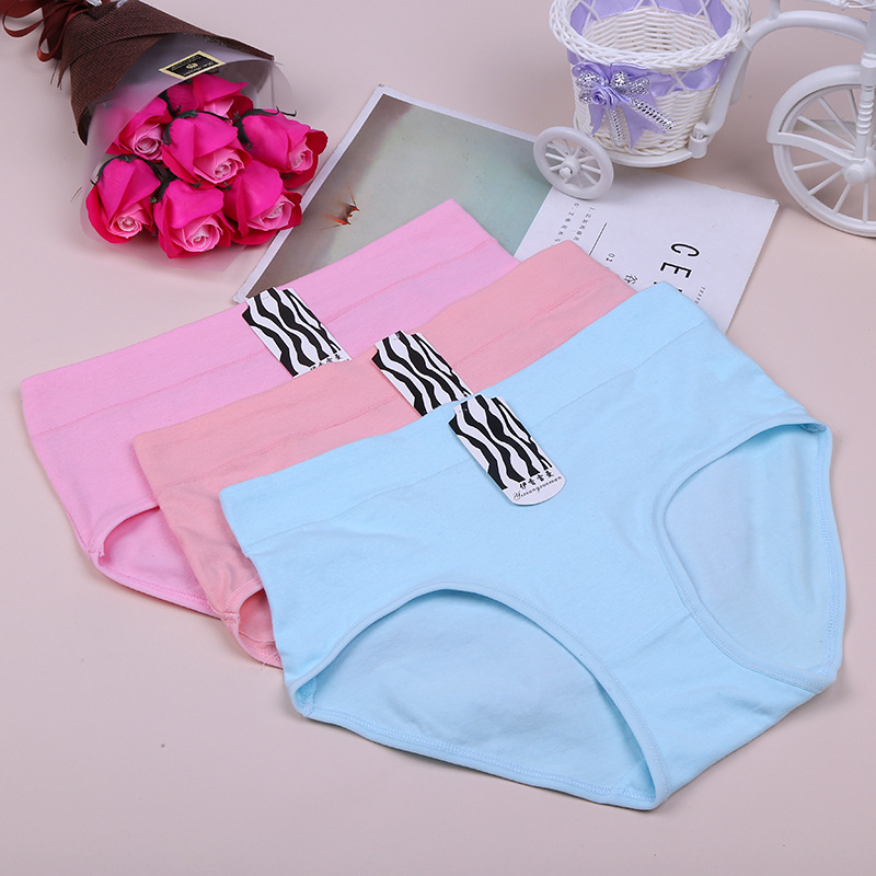 Ixiang Sherman Mid-Waist Women's Underwear Pure Cotton Underwear Pure Cotton Seamless Solid Color Simple Briefs details Picture