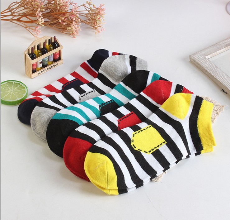 五双盒装袜子男士船袜浅口袜隐形运动袜短筒袜子