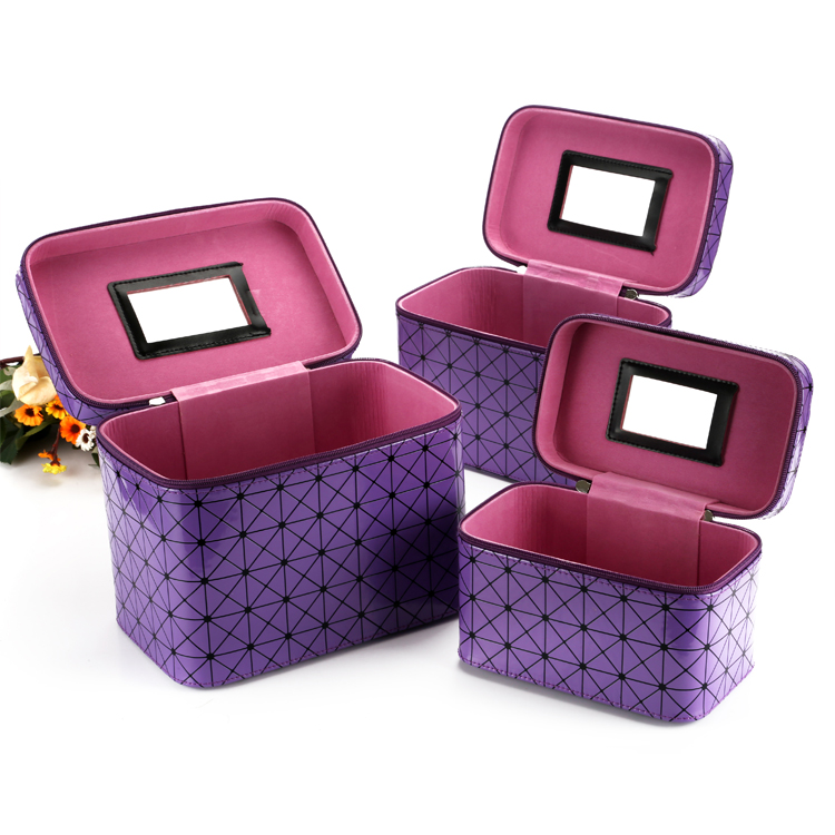 Miyake makeup Box three-piece set, storage box, hard shell makeup bag Specification image