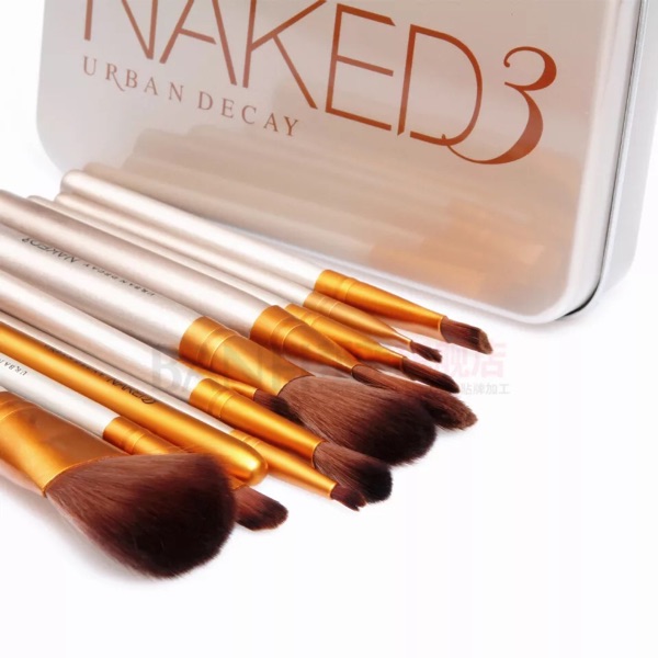 NAKED3代初学者12支彩妆刷专业化妆工具全套刷子送铁盒