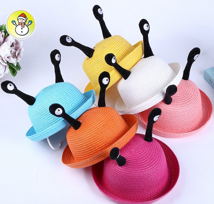 爆款儿童草帽动物卡通帽子卡通草帽遮阳帽