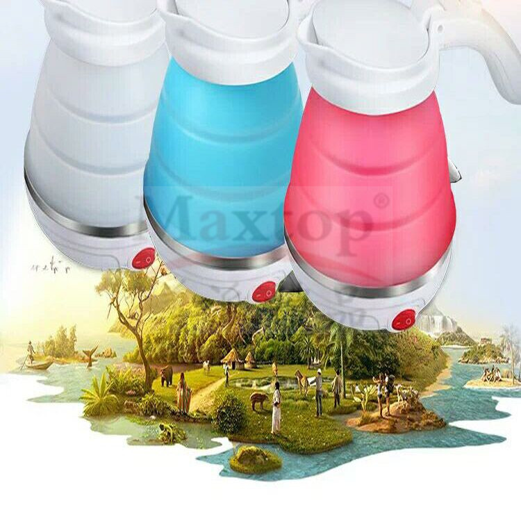 创意可伸缩新款糖果色便携式旅行家用硅胶折叠伸缩电热水壶
